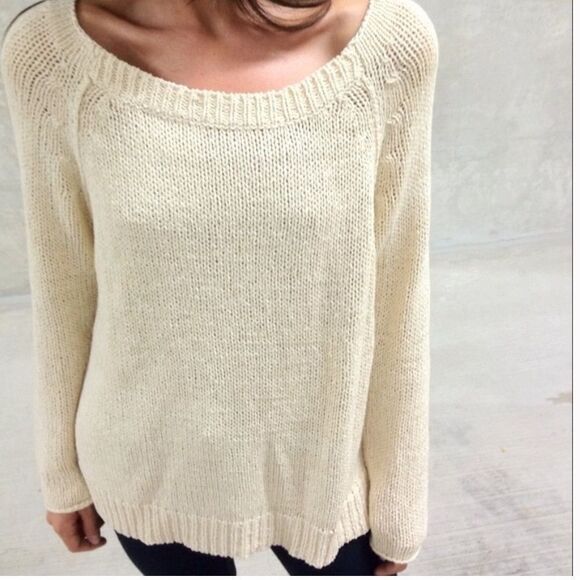 Vince Beige Cotton Blend Raglan Sweater - Picture 1 of 8